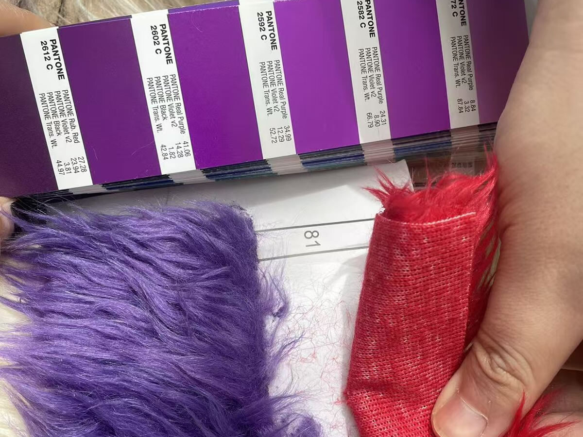 Purple colour and mane material samples