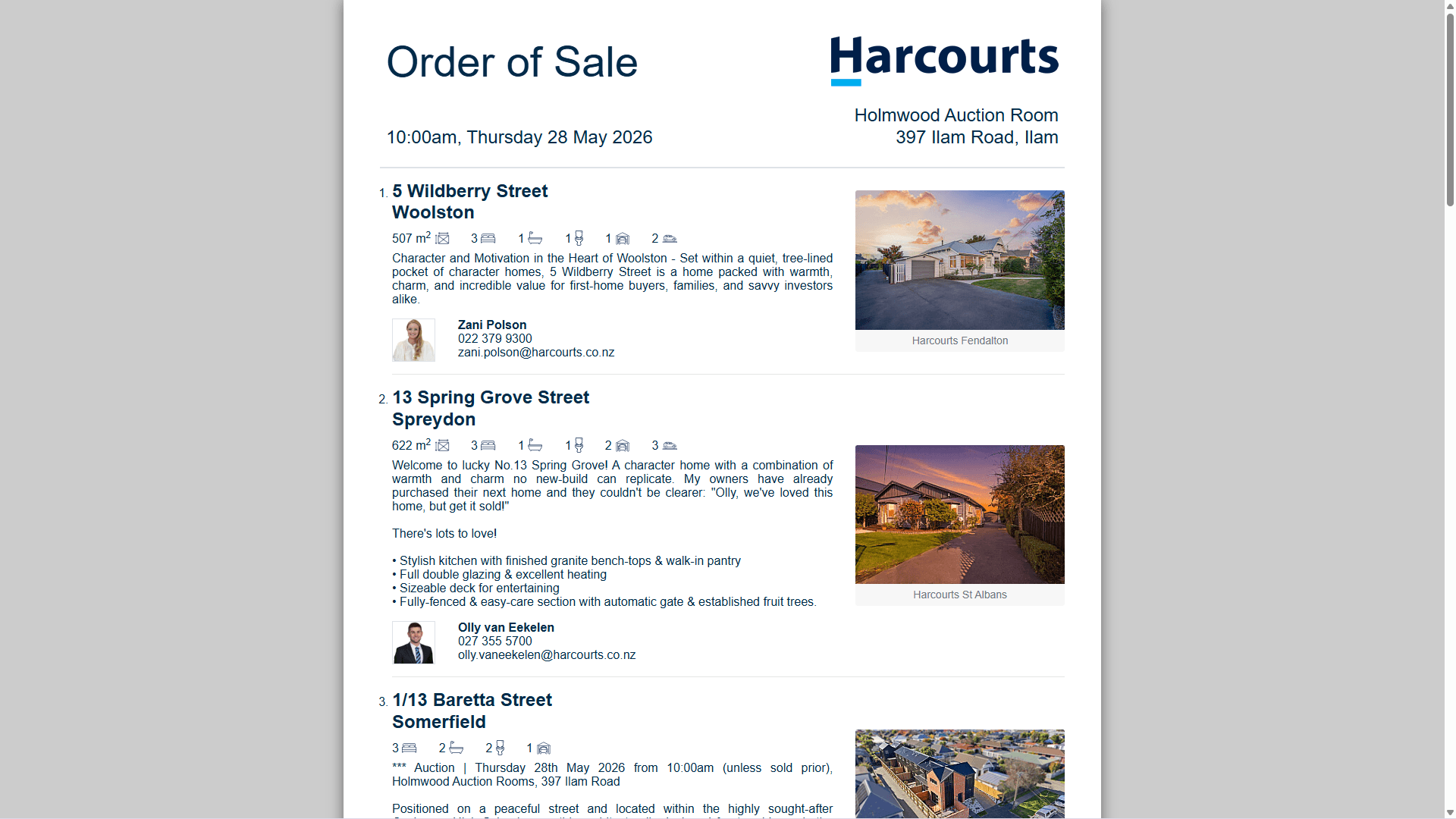 Printable & Downloadable Order of Sale PDF - Harcourts - 2