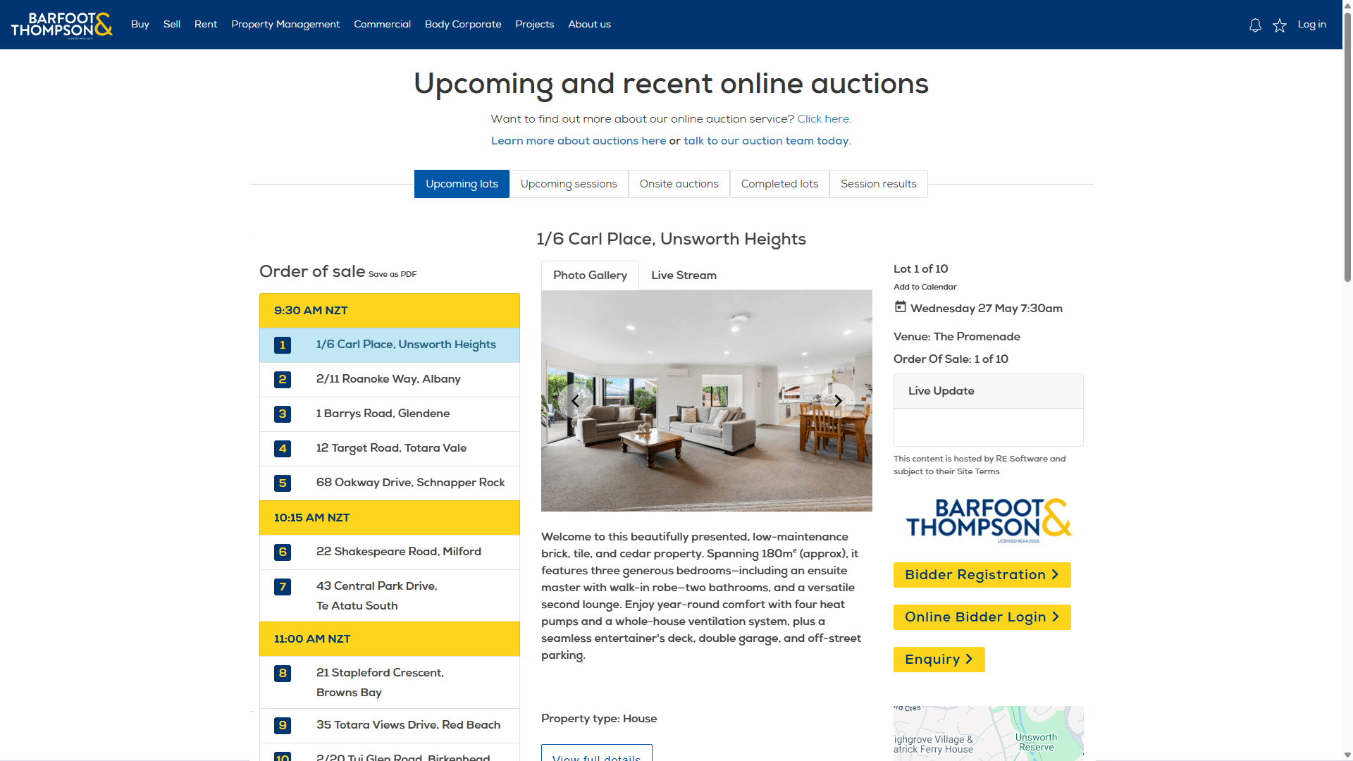 Interactive Website Display Widget - Barfoot & Thompson - 2