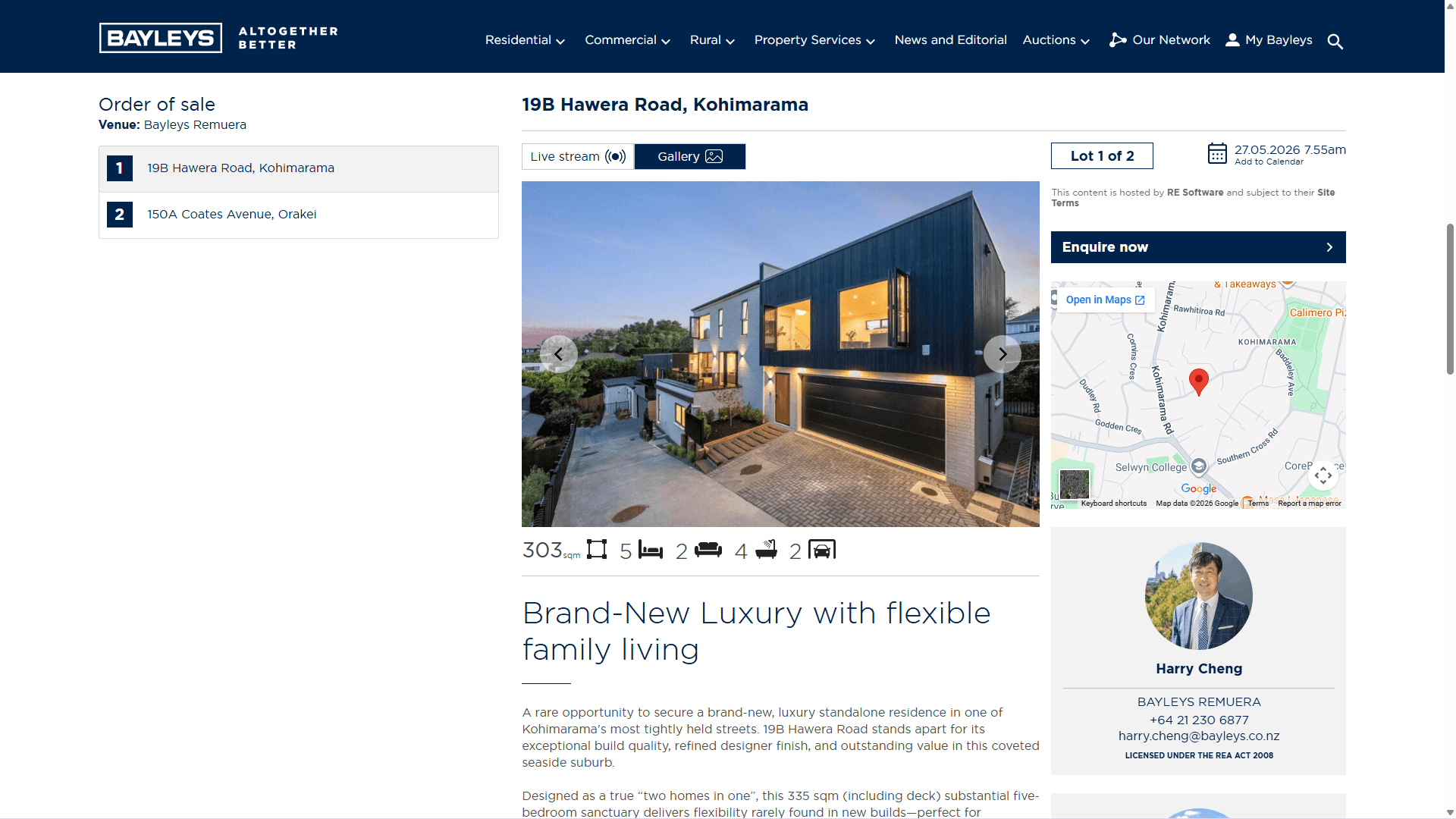 Interactive Website Display Widget - Bayleys - 2