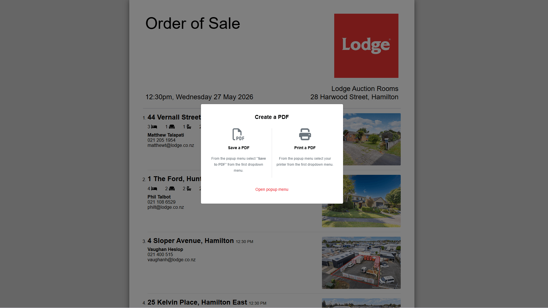 Printable & Downloadable Order of Sale PDF - Lodge - 1