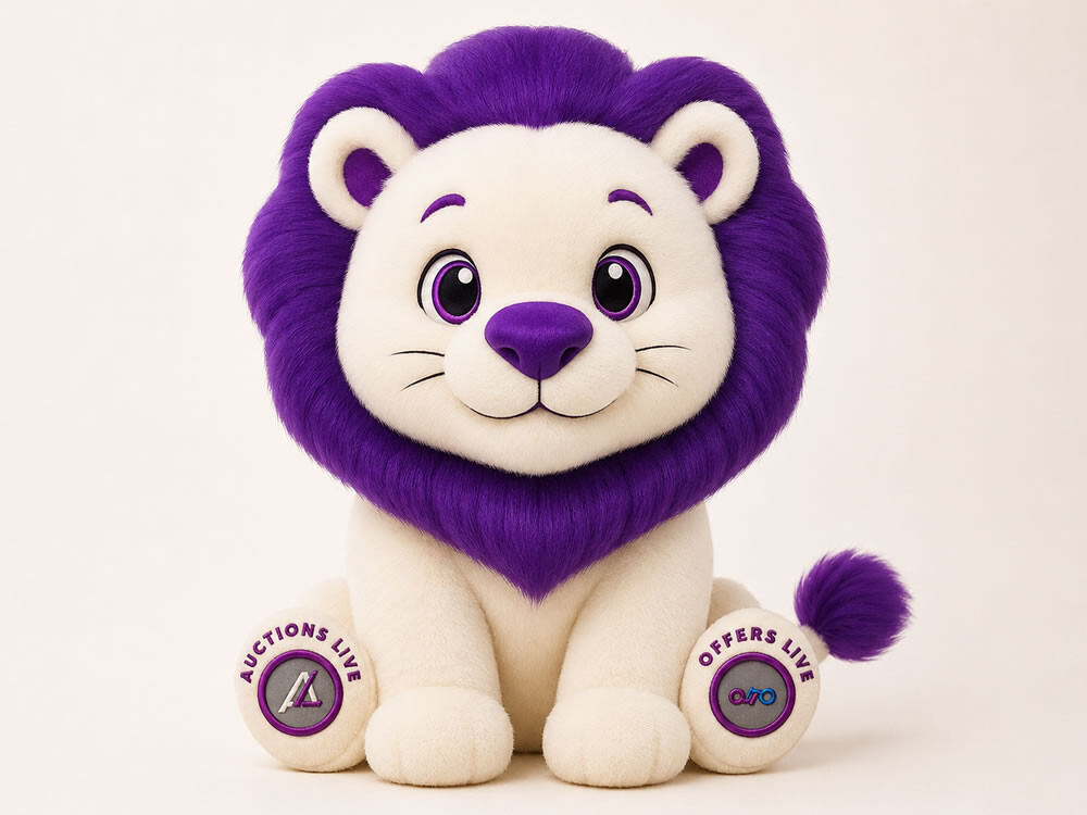 The finished Live the Lion plush mascot